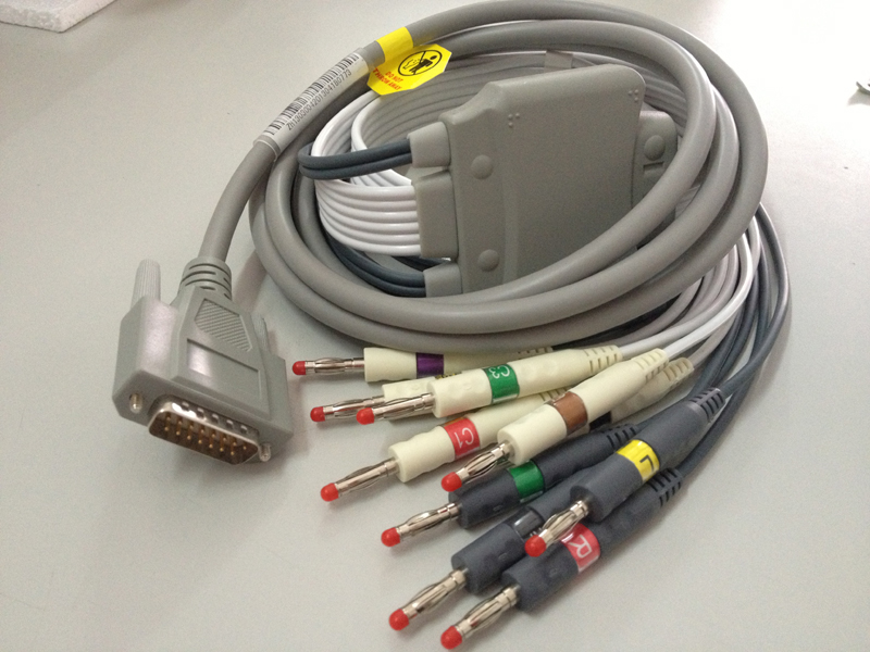 心电十二导联线, 4.0mm香蕉插, PVC材质